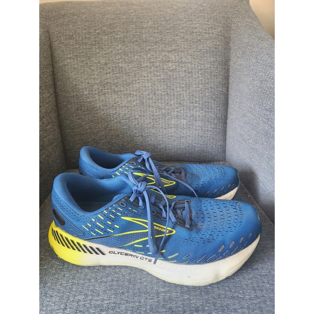 Brooks Glycerin GTS 20 Running Shoes Blue & Neon Yellow Men's 11